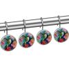 Flower and Hummingbird Shower Curtain Hooks Set of 12, Decorative Shower Curtain Rings for Bathroom, Rust Resistant Shower Curtain Hangers Bathroom Decor Accessories view 2
