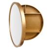 Round Bathroom Wall Cabinet, Circular Medicine Cabinets Wall Mounted with Mirror, 3 Level Storage Shelves 50/60/70cm Mirrored Bathroom Cabinets for Living Room Kitchen Bedroom, Gold view 1