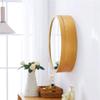 Round Bathroom Wall Cabinet, Circular Medicine Cabinets Wall Mounted with Mirror, 3 Level Storage Shelves 50/60/70cm Mirrored Bathroom Cabinets for Living Room Kitchen Bedroom, Gold view 4