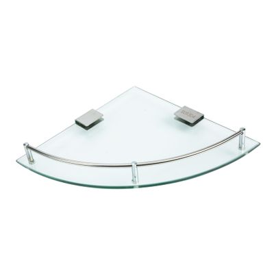 Amosfun Stainless Steel Bathroom Shelves Wall Hanging Wall Storage Organizer Glass Corner Rack