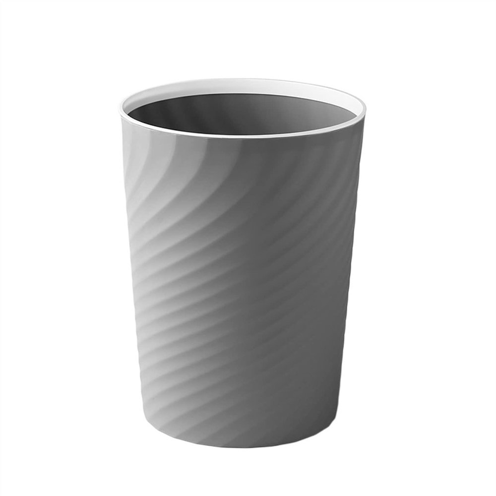 Bathroom Waste Bin Trash Can Household Living Room Without Cover Trash Can Kitchen Bedroom Bathroom Large Capacity Office Waste Paper Basket Kitchen Garbage Bin (Size : Gray)