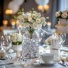 HappyFiller 420 Pcs Acrylic Diamonds Diving Gems Crystal Clear Treasure Jewels for Table Scatters, Wedding Centerpieces,Party Decor,Vase Fillers,Gift for Bride,Mom,Brithday,Size:0.8",0.4" view 2
