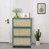 7-Tier Bamboo Shoe Rack Organizer Cabinet Free Standing Shoe Organizer with Breathable Flip-up Doors Storage Cabinet Organizer for Closet, Hallway, Entry Way, Bedroom,Green view 2