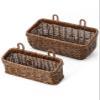 AceList Wall Hanging Basket, Boho Style Hand-Woven Hanging Storage Baskets - Set of 2, Ideal for Boho Room Decor, Kitchen, Garden, and Living Room(Brown) view 1
