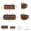 AceList Wall Hanging Basket, Boho Style Hand-Woven Hanging Storage Baskets - Set of 2, Ideal for Boho Room Decor, Kitchen, Garden, and Living Room(Brown) view 2