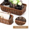 AceList Wall Hanging Basket, Boho Style Hand-Woven Hanging Storage Baskets - Set of 2, Ideal for Boho Room Decor, Kitchen, Garden, and Living Room(Brown) view 3
