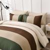 Anibedding Striped Comforter Set Queen Size, Boho Brown Green Striped Bedding Comforter Set 7 Piece Bed in a Bag, Soft Microfiber Down Alternative Farmhouse Bedding Set for All Season(90"x90") view 4