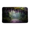 GIXKOXE Purple Floral Bath Mat Misty Forest Fantasy Spring Garden Nature Landscape Foggy Jungle Green Plants Bathroom Decor Rugs view 1