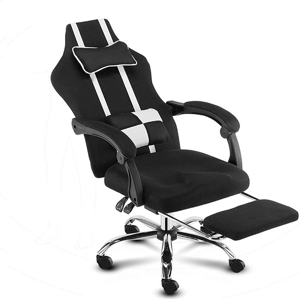 Home Office Chair Gaming Chair E-Sport Computer Desk Chair Racing Office Chair Soft Armrest Memory Foam(Color:Black) (Color : Gray) (Black)