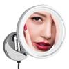 Wall Mounted Makeup Mirrors, 8. 5 Inch Chrome Illuminated Brass Folding Bathroom Vanity Mirrors Single Sided Magnification (Color : 10x) (5X) view 1
