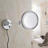 Wall Mounted Makeup Mirrors, 8. 5 Inch Chrome Illuminated Brass Folding Bathroom Vanity Mirrors Single Sided Magnification (Color : 10x) (5X) view 2