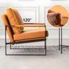 CraftThink Accent Chairs, Modern Ultra Soft Microfiber Leather Armchair Upholstered Living Room Chair Reading Chair Side Chair with Metal Legs for Bedroom Reception Area, 2 Piece Set Grey view 4