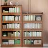 CraftThink Wooden Bookcase, 4 Tier Bookshelf Modern Rectangle Shelves with Closed Back and Cabinet for Bedroom Office Kitchen Living Room- Brown 23.5" L x 12" W x 55" H view 2