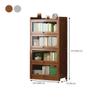 CraftThink Wooden Bookcase, 4 Tier Bookshelf Modern Rectangle Shelves with Closed Back and Cabinet for Bedroom Office Kitchen Living Room- Brown 23.5" L x 12" W x 55" H view 3