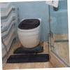 Amosfun 1set Reusable Plush Toilet Lid Pad and Bathroom Floor Mat Non- Cushion for Standard Toilets Bathroom Decor Easy to Clean Stylish and Functional view 3