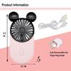 ZSHMJMJ Cute Personal Mini Fan(2 PACK), Mini Handheld USB Rechargeable Portable Fan with Stylish LED Light,3 Speed Adjustable,Cute Mouse,for Kids Girls Woman Home Office Outdoor Travel view 2