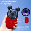 ZSHMJMJ Cute Personal Mini Fan(2 PACK), Mini Handheld USB Rechargeable Portable Fan with Stylish LED Light,3 Speed Adjustable,Cute Mouse,for Kids Girls Woman Home Office Outdoor Travel view 3
