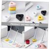 Amosfun 4pcs Ceramic Toothbrush Holder Stylish Countertop Bath Organizer for Toothbrushes and Pens White Ceramic Design for Home Bathroom Decor view 2