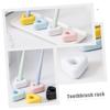 Amosfun 4pcs Ceramic Toothbrush Holder Stylish Countertop Bath Organizer for Toothbrushes and Pens White Ceramic Design for Home Bathroom Decor view 3