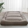 MAXYOYO 6" Extra Thick Japanese Floor Mattress Futon Mattress, Foldable Tatami Pad for Adults, Roll Up Floor Bed for Guest Room Bedroom RV, Dark Grey, Queen view 1