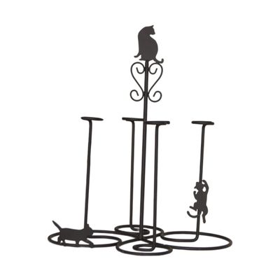 Ciieeo Cat Design Iron Cup Holder for Coffee Mugs Cute Kitchen Organizer Drying Rack for Countertop Storage and Display Functional Mug Hanging Stand for Home Use