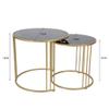 Coffee Tables Set of 2 Stackable Side Tables for Living Room, Round Modern Nest Coffee Tables for Small Spaces, Nesting End Tables, Stacking Tables Glass and Metal,55CM and 40CM Bedside Tables view 2