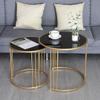Coffee Tables Set of 2 Stackable Side Tables for Living Room, Round Modern Nest Coffee Tables for Small Spaces, Nesting End Tables, Stacking Tables Glass and Metal,55CM and 40CM Bedside Tables view 3