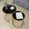 Coffee Tables Set of 2 Stackable Side Tables for Living Room, Round Modern Nest Coffee Tables for Small Spaces, Nesting End Tables, Stacking Tables Glass and Metal,55CM and 40CM Bedside Tables view 4