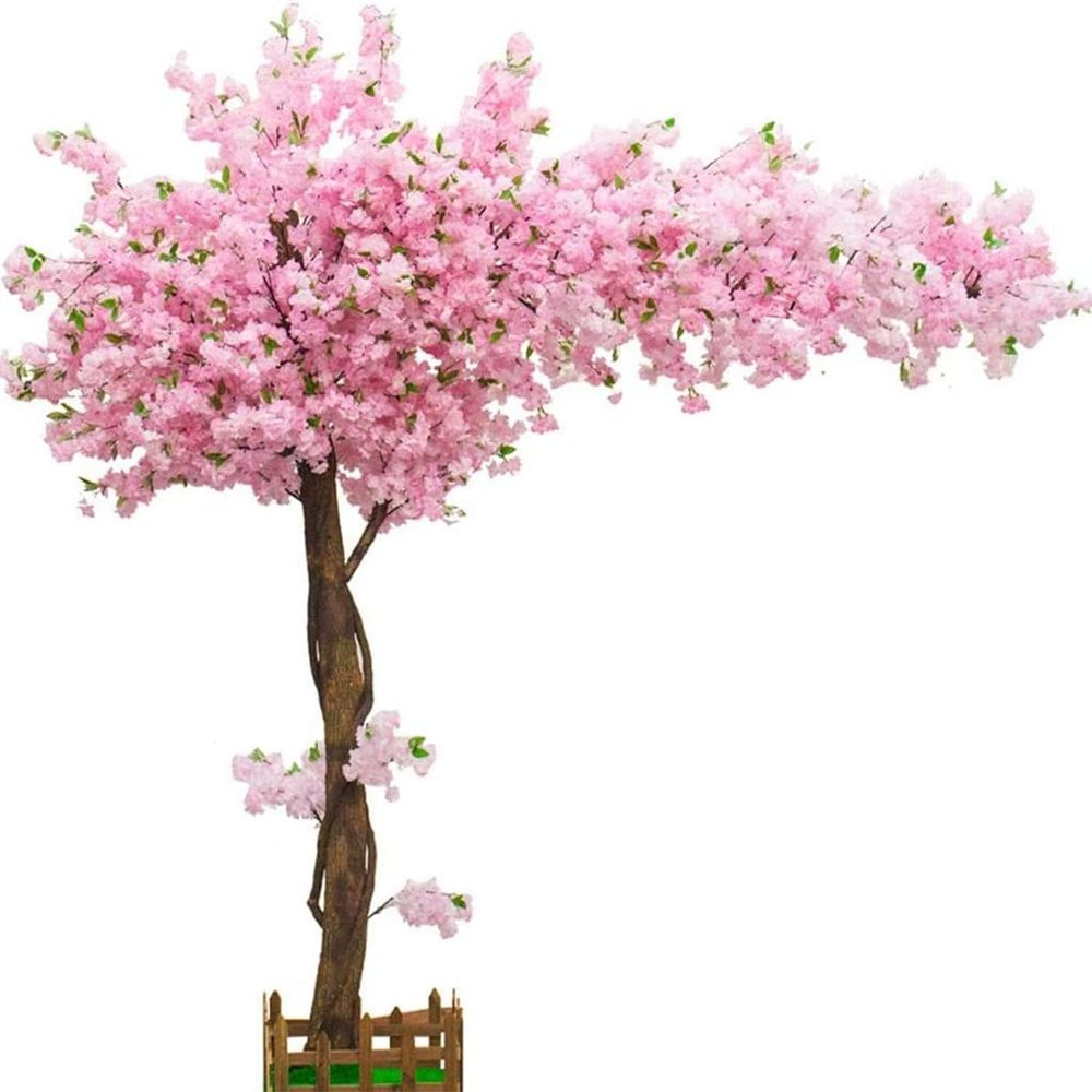 CYMYYDS Artificial Cherry Blossom Tree - Light Pink - Real Wood Stems and Lifelike Leaves Replica Artificial Plant, Large Lifelike Cherry Blossom Tree, Artificial Plants,1.5x1m/4.9x3.2ft
