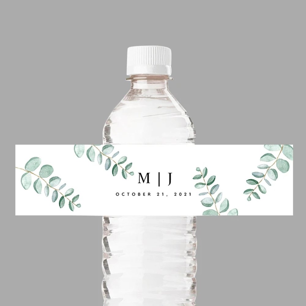 Zlatomu Custom Water Bottle Labels - Personalized Bottle Stickers With Pink Floral Text Waterproof Bottle Label For Weddings, Graduation, Anniv, 50pcs