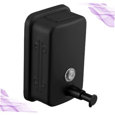 Amosfun Wall-Mounted Soap Dispenser Manual Stainless Steel Soap Dispenser Box Refillable and Eco-Friendly for Hand Wash Shampoo and Shower Gel Black