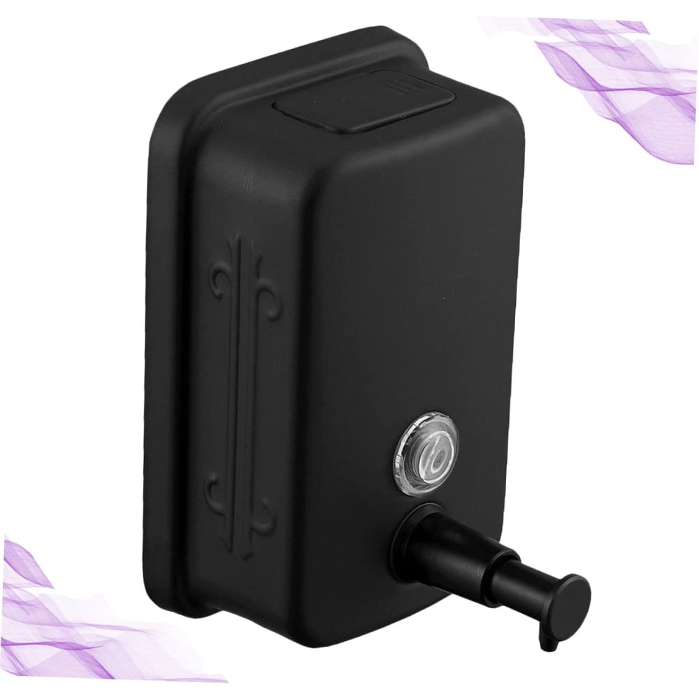 Amosfun Wall-Mounted Soap Dispenser Manual Stainless Steel Soap Dispenser Box Refillable and Eco-Friendly for Hand Wash Shampoo and Shower Gel Black
