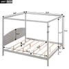 Acosure King Size Canopy Platform Bed with Headboard and Support Legs,Bedroom Wood Bed Frame W/Space Saving,No Box Spring Required,for Girl Boy Kid,Adults,Grey Wash view 2