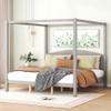 Acosure King Size Canopy Platform Bed with Headboard and Support Legs,Bedroom Wood Bed Frame W/Space Saving,No Box Spring Required,for Girl Boy Kid,Adults,Grey Wash view 3