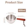 Butter Warmer Stainless Steel Pot:Chocolate Melting Pot with Wooden Handle,Dual Pour Spout Milk Warmer Pot,Small Heating Cookware for Stove,Induction Cooker (300ml) view 2
