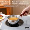 Butter Warmer Stainless Steel Pot:Chocolate Melting Pot with Wooden Handle,Dual Pour Spout Milk Warmer Pot,Small Heating Cookware for Stove,Induction Cooker (300ml) view 3