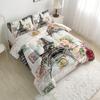 Nttopship Romantic Eiffel Tower Comforter Set Queen Size for Adults 3Pcs,Retro Style Eiffel and Flowers Bedding Set Soft Comfoter for All Season view 3