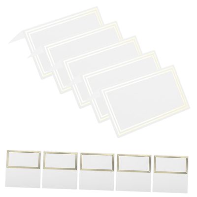 Zerodeko 100pcs Foil Table Name Cards for Weddings and Parties Blank Place Cards for Dining Tables Easy to Write for Guest Seating
