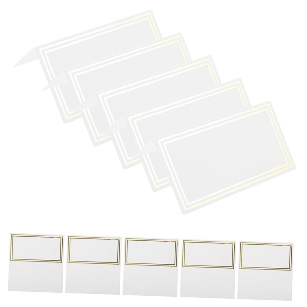 Zerodeko 100pcs Foil Table Name Cards for Weddings and Parties Blank Place Cards for Dining Tables Easy to Write for Guest Seating