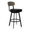 Home Square 30" Modern Faux Leather Barstool in Black & Gray Walnut - Set of 3 view 3