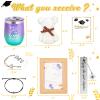 80UncleKimby Graduation Gifts for Her 2025 - Congrats Grad Gift Set Includes Compass Bracelet, Tumbler, Bookmark, Towel, Key Bottle Opener, Photo Frame, Card for Women (Purple) view 3