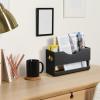 DRASTAR Magazine Rack, Wood Magazine Basket, Magazine Holder for Floor Countertop, Magazine File Newspaper Storage Rack, Magazine Rack for Home Office Bathroom Decor, Black view 2