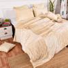 DecorAvenue Ultra-Luxe Crushed Velvet Duvet Cover, Boho Bedding UO Comforter Bedding Donna Cover,3 Pc Duvet Set, Velvet Bedding Set(Custard Yellow,UK Single 135 x 200 Centimeters) view 4