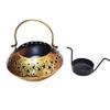 Decor Vista Home Decor Tealight Holder/Degchi Style Candle Stand/Antique Finished Dhoop Incense/Tealight Holder Degchi Handle Pot - Black Golden Chrome Polished view 1