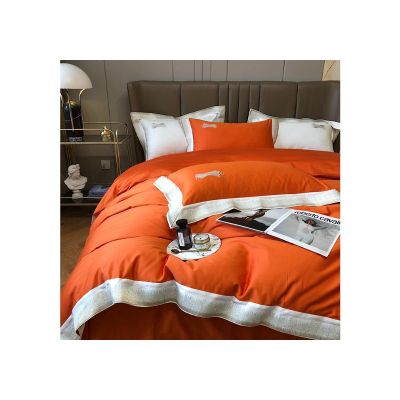 4Pcs Preppy Bedding Sheets & Pillowcases Sets, Cotton Bed Sheets and Pillow Covers and Duvet Cover, Soft Bed Set, Bedding Sets & Collections, Bedsheets for Women, Men, Teen Girl Boys CD3-3418-1