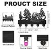 BEUNITONE Mermaid Wooden Key Hook Ocean Theme Key Hanger 11.8x7.6 Decorative Key Holder Rack Wall Mounted Wood Key Display Holder with 5 Hooks and Screws for Entryway Kitchen Hallway Office view 2