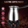 Electric Coffee Pot Turkish Coffee Maker, Portable Electric Turkey Coffee Pot 600ML Stainless Steel Turkish Coffee Maker Kettle for Home view 3