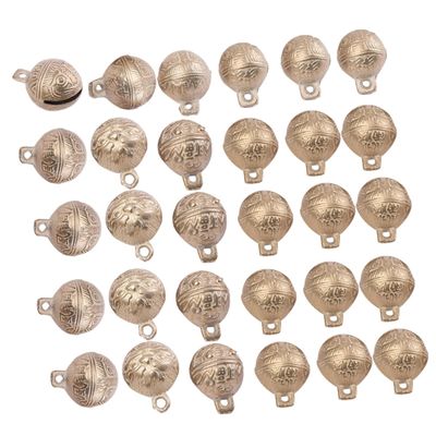 30pcs 27mm Copper DIY Small Bells Tiger Head Pattern