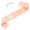 ifundom Mom Sash and Headband Set Gold Headband and Sash for Shower Pregnancy Photo Props and Easy to Wear for Maternity Celebrations view 1