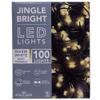 Kurt Adler 16.5-Foot UL 100-Light 3MM Warm White Soft Twinkle LED Green Wire Jingle Bright Light Set view 1